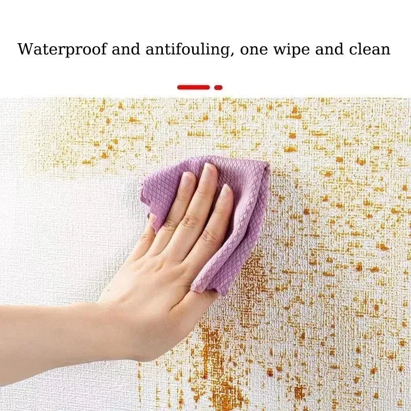 Self-Adhesive 3D Linen Texture Foam Wall Panels (50cm) | Waterproof & Soundproof PVC Wallpaper for Living Room & Bedroom Name to come later