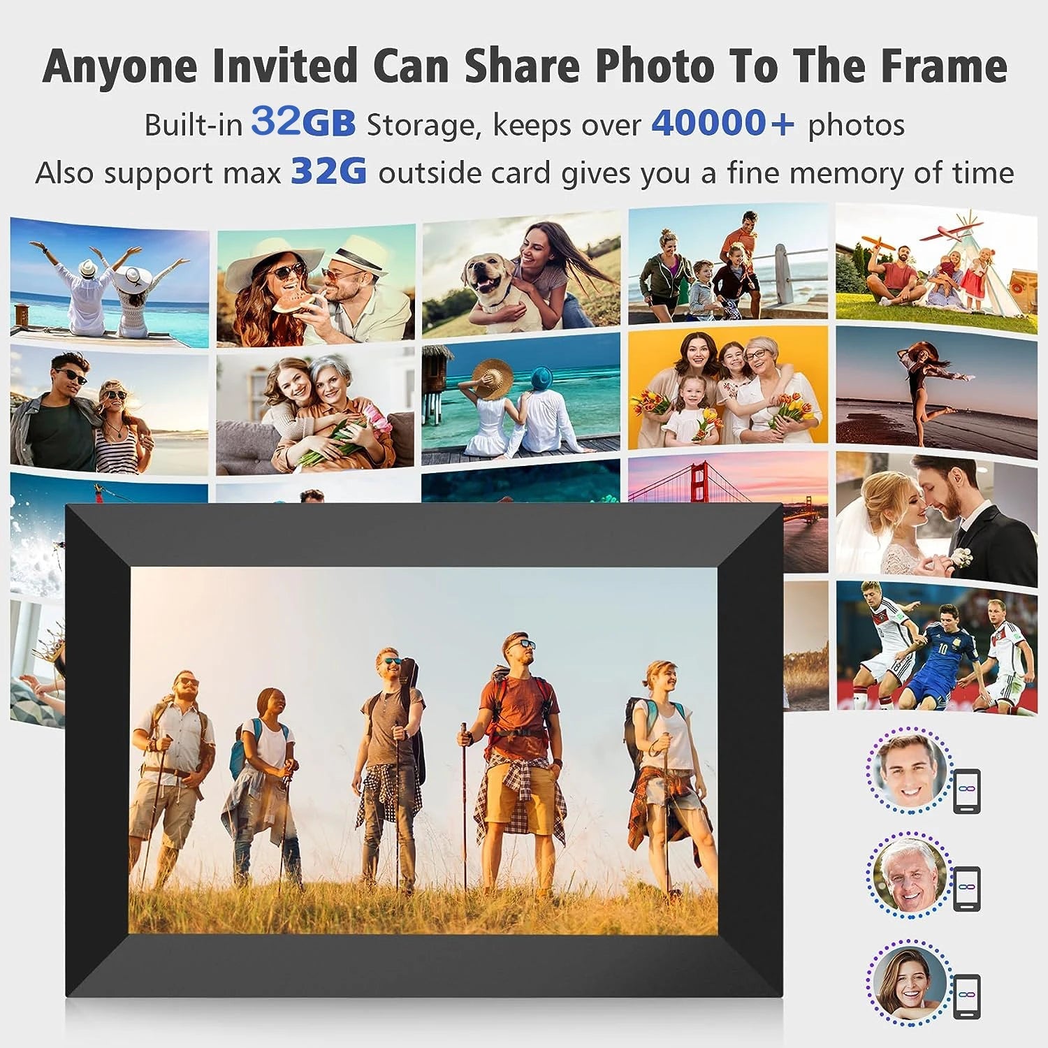 Frameo Digital Picture Frame 10.1 Inch 32GB/64GB Smart WiFi digital photo frame with 1280x800 IPS HD Touch Screen Wall Mountable Name to come later
