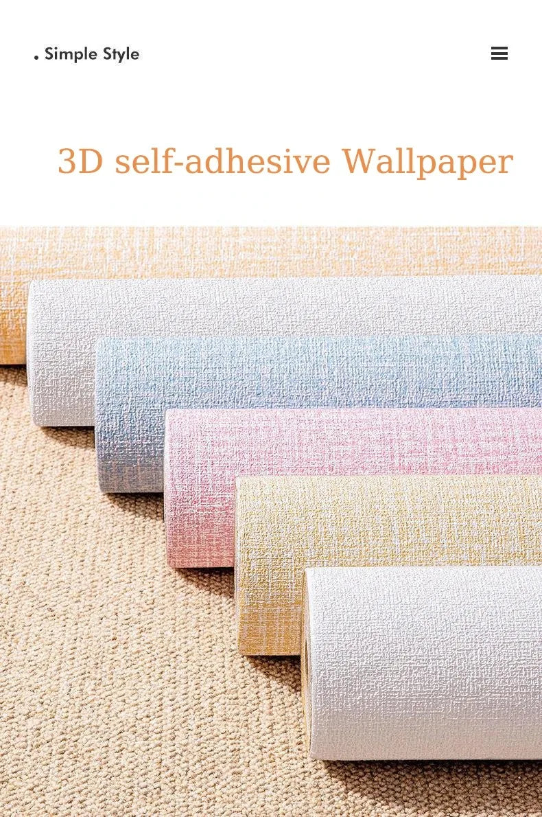 Self-Adhesive 3D Linen Texture Foam Wall Panels (50cm) | Waterproof & Soundproof PVC Wallpaper for Living Room & Bedroom Name to come later