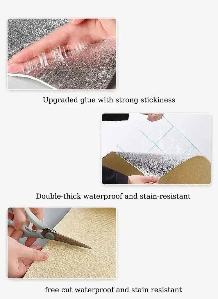 Self-Adhesive 3D Linen Texture Foam Wall Panels (50cm) | Waterproof & Soundproof PVC Wallpaper for Living Room & Bedroom Name to come later