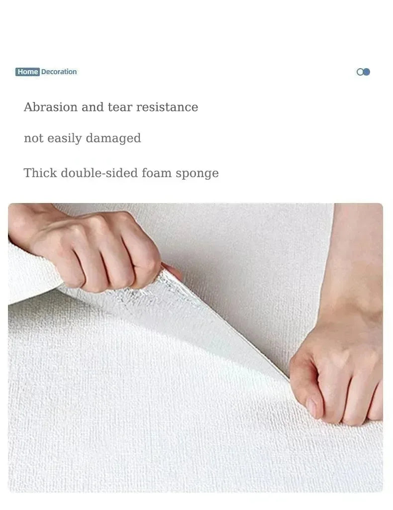 Self-Adhesive 3D Linen Texture Foam Wall Panels (50cm) | Waterproof & Soundproof PVC Wallpaper for Living Room & Bedroom Name to come later