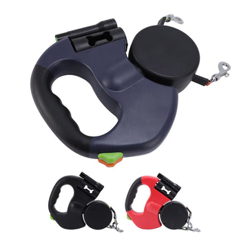 Premium Retractable Dog Leash with Rechargeable LED Flashlight | Automatic, Heavy-Duty Tape Leash for Small & Medium Dogs