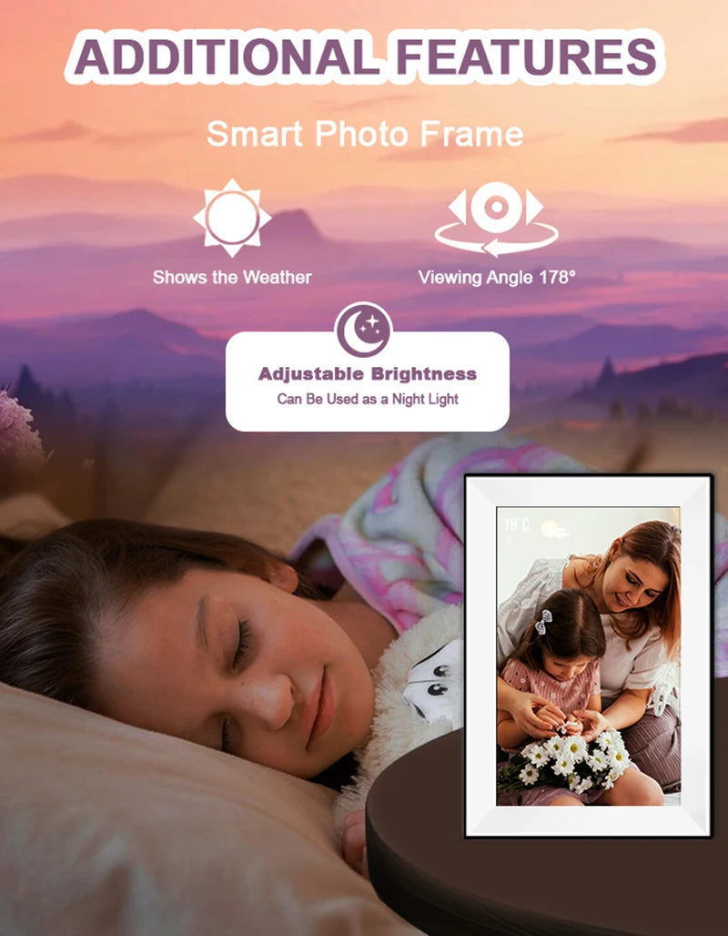 Uhale Digital Picture Frame 10.1 Inch 32GB Smart WiFi Smart digital photo frame with 1280x800 IPS HD Touch Screen Name to come later