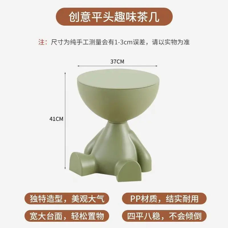 Light Luxury Cartoon Sofa Edge Table Creative Flat Head Coffee Table Small Household Plastic Coffee Table Furniture Side Table Name to come later