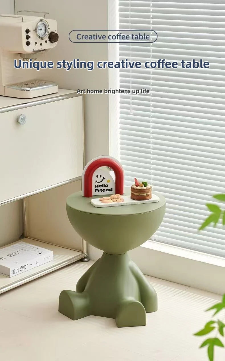 Light Luxury Cartoon Sofa Edge Table Creative Flat Head Coffee Table Small Household Plastic Coffee Table Furniture Side Table Name to come later