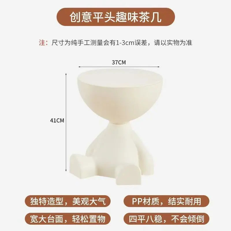 Light Luxury Cartoon Sofa Edge Table Creative Flat Head Coffee Table Small Household Plastic Coffee Table Furniture Side Table Name to come later