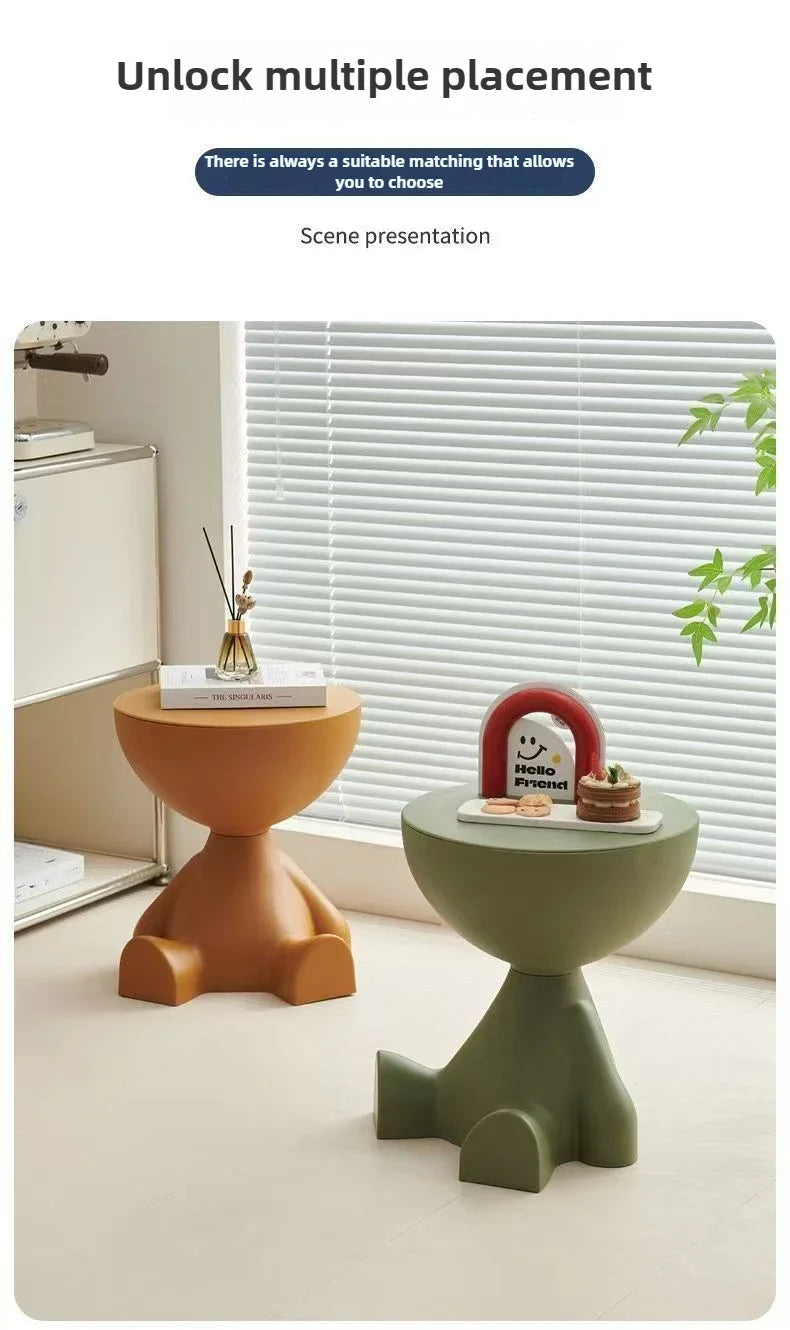 Light Luxury Cartoon Sofa Edge Table Creative Flat Head Coffee Table Small Household Plastic Coffee Table Furniture Side Table Name to come later