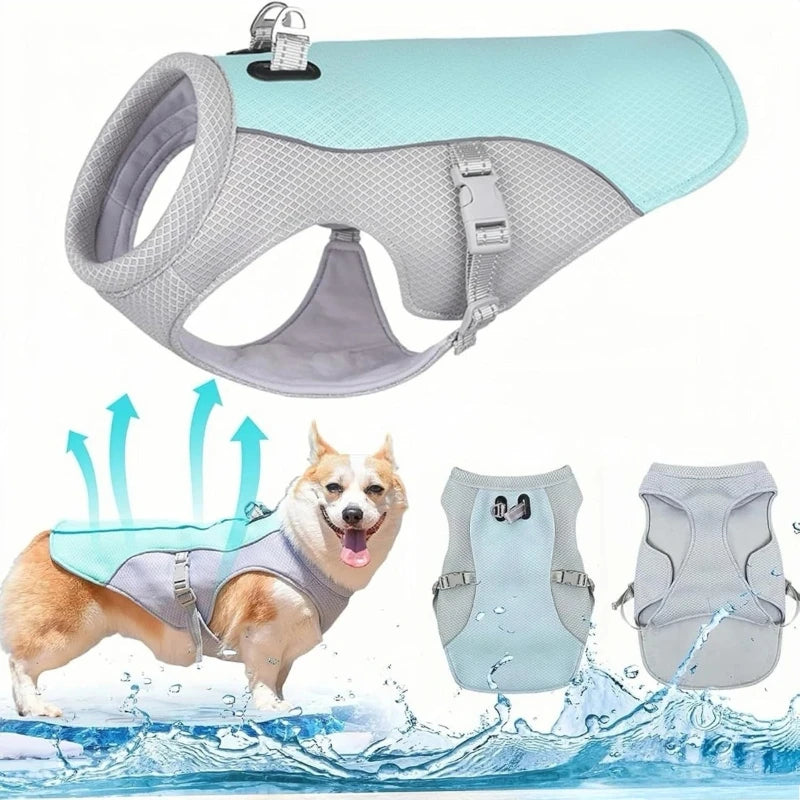 Rapid Cooling Dog Vest for Summer Heat | Breathable Mesh, Adjustable Anti-UV Sun Protection Cooling Jacket Name to come later