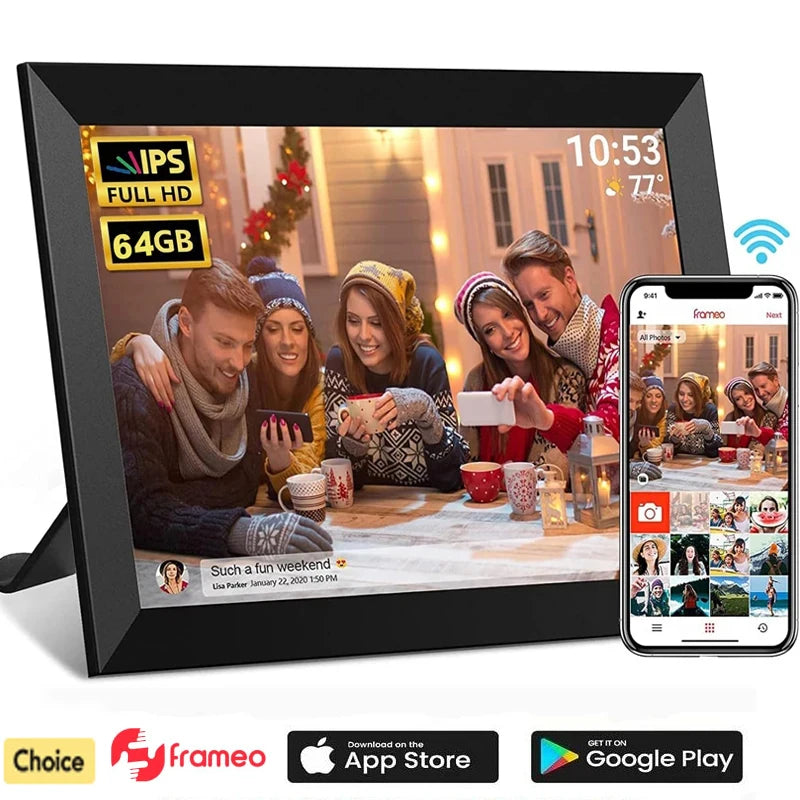 Frameo Digital Picture Frame 10.1 Inch 32GB/64GB Smart WiFi digital photo frame with 1280x800 IPS HD Touch Screen Wall Mountable Name to come later