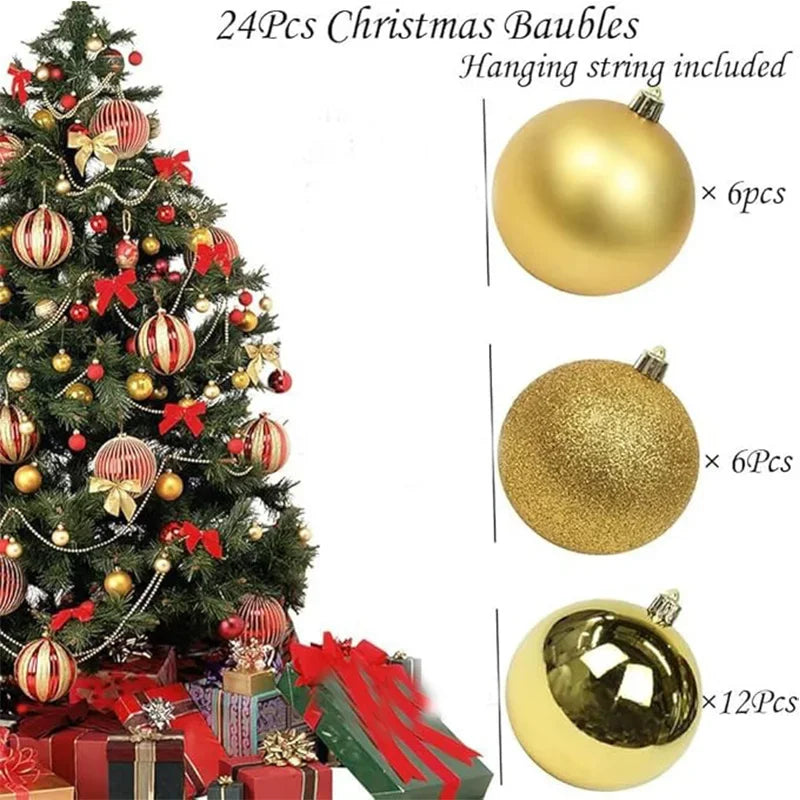 24/36 Pcs Christmas Ball Ornaments (3/4CM): Shatterproof Christmas Tree Hanging Decoration Set Dragon Crest Co