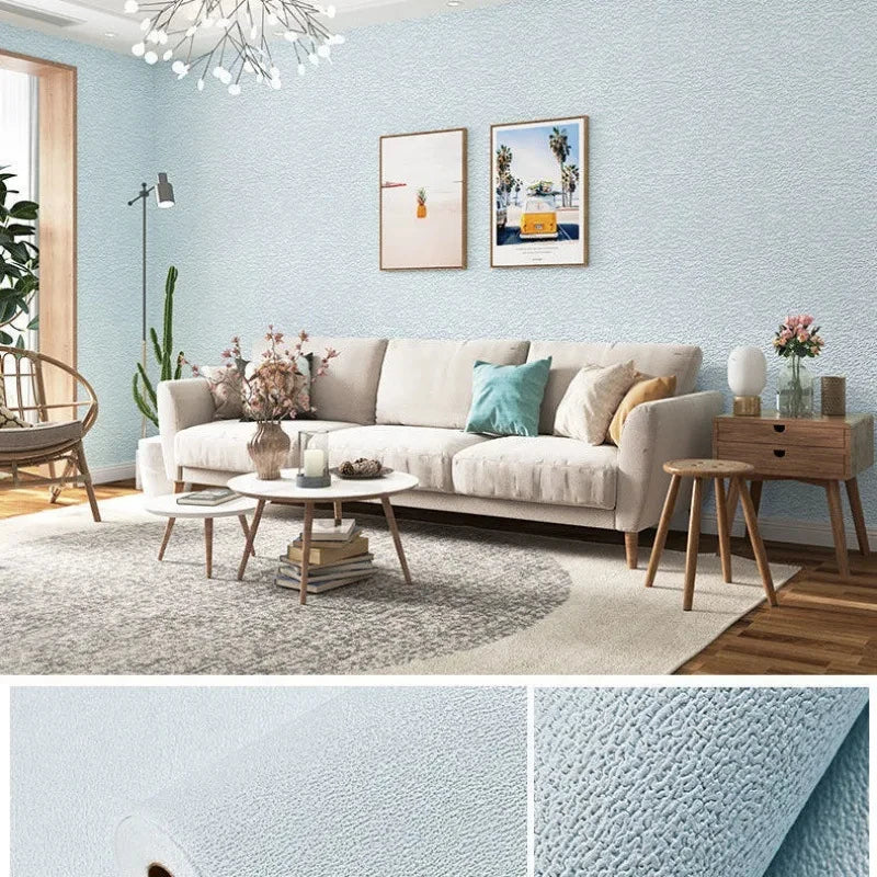 Linen Texture 3D Foam Wall Panels Peel and Stick – Solid Color, Waterproof PVC Wallpaper for Home Renovation Name to come later