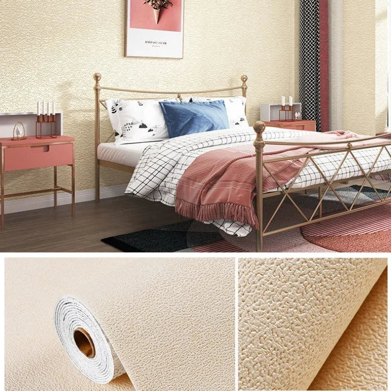 Linen Texture 3D Foam Wall Panels Peel and Stick – Solid Color, Waterproof PVC Wallpaper for Home Renovation Name to come later