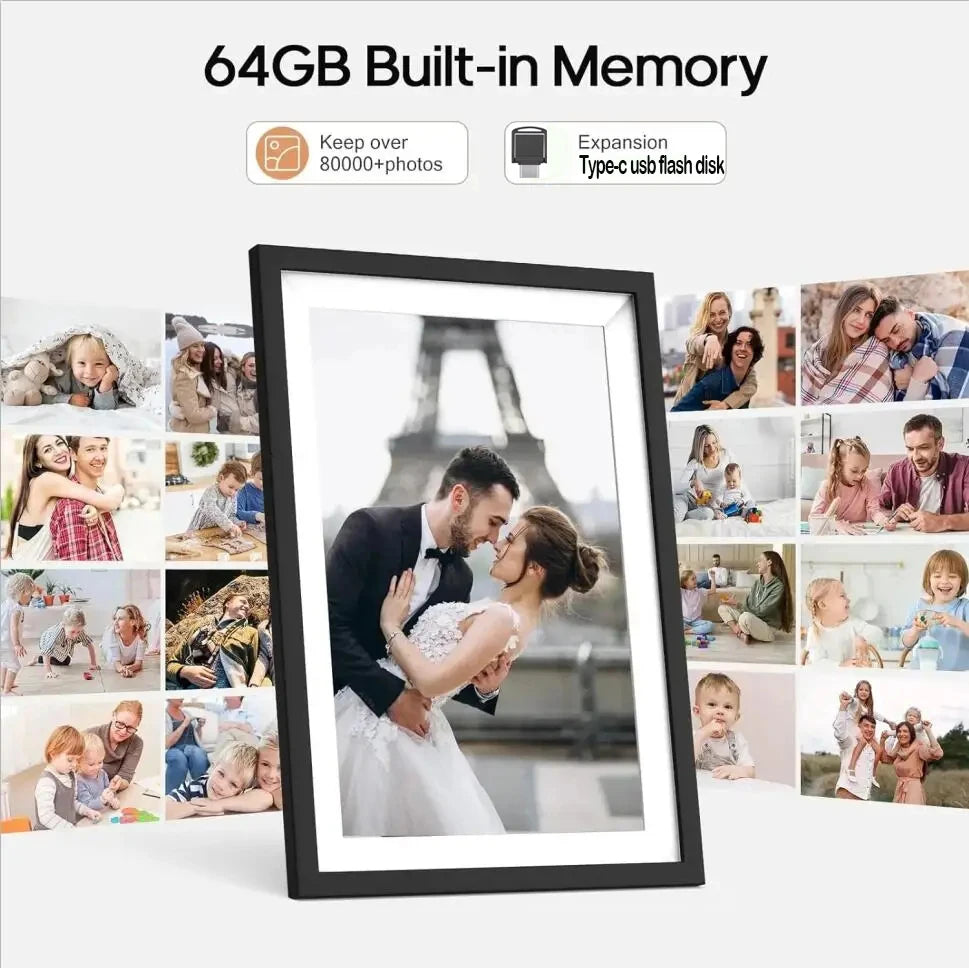 Frameo Digital Picture Frame 10.1 Inch 32GB/64GB Smart WiFi digital photo frame with 1280x800 IPS HD Touch Screen Wall Mountable Name to come later