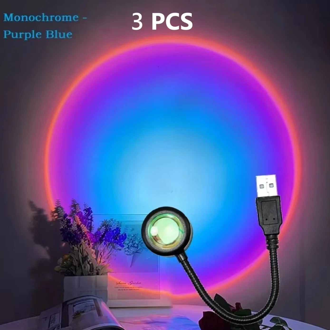 USB Sunset Projector Lamp - LED Rainbow & Neon Night Light for Room Decor & Photography Name to come later