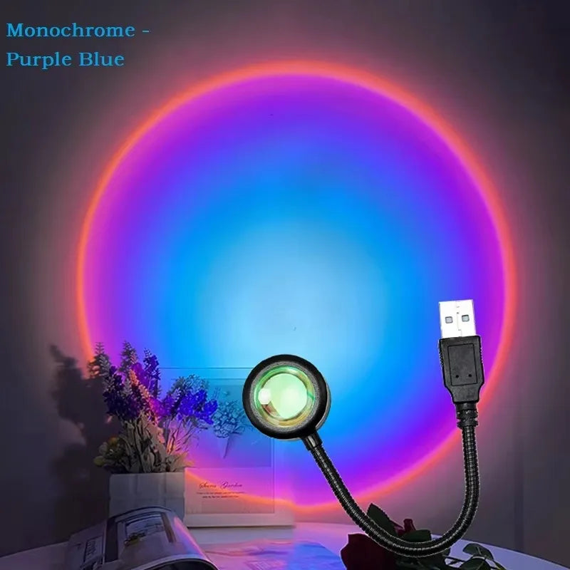 USB Sunset Projector Lamp - LED Rainbow & Neon Night Light for Room Decor & Photography Name to come later