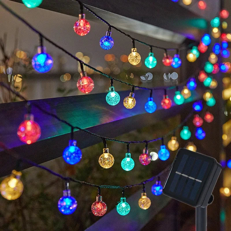 Solar Powered Crystal Globe LED String Lights | IP65 Waterproof | 8 Modes for Garden & Christmas Decor Name to come later