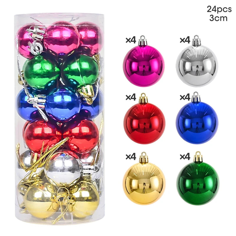 24/36 Pcs Christmas Ball Ornaments (3/4CM): Shatterproof Christmas Tree Hanging Decoration Set Dragon Crest Co