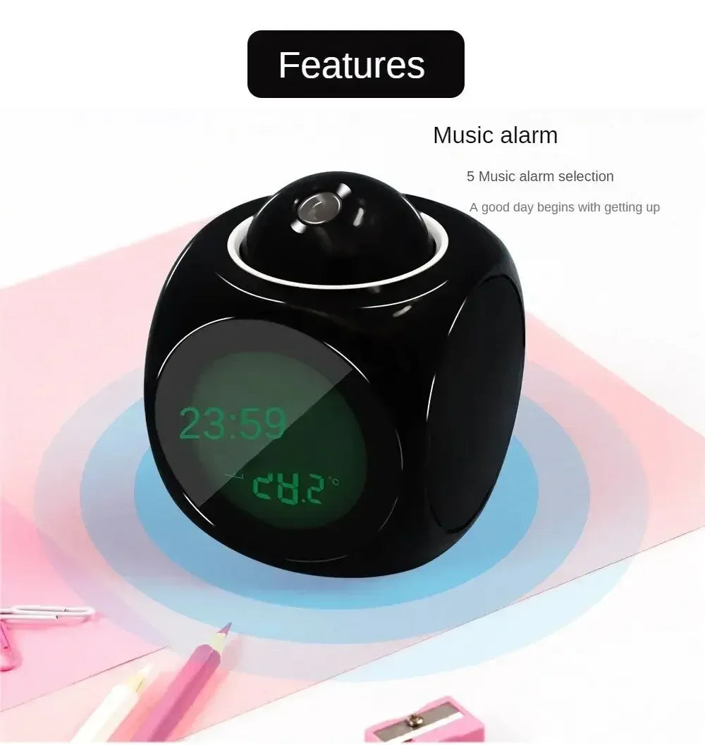 Projection Alarm Clock Ceiling Display Snooze Desk Table Clock Voice Multifunction Digital Projection Clock Temperature Displ Name to come later
