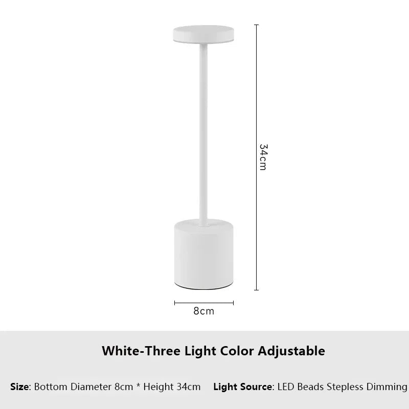 Modern Metal Touch Desk Lamp | 3-Color Adjustable, USB Rechargeable Bedside Light Name to come later