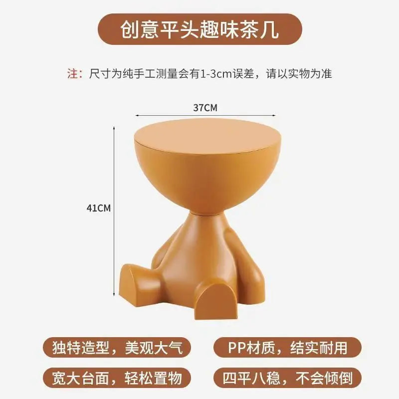 Light Luxury Cartoon Sofa Edge Table Creative Flat Head Coffee Table Small Household Plastic Coffee Table Furniture Side Table Name to come later