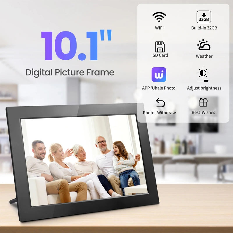WiFi Digital Photo Frame 10.1 Inch 32GB Smart Digital Picture Frame with 1280x800 IPS HD Touch Screen Digital Frame Gift Name to come later