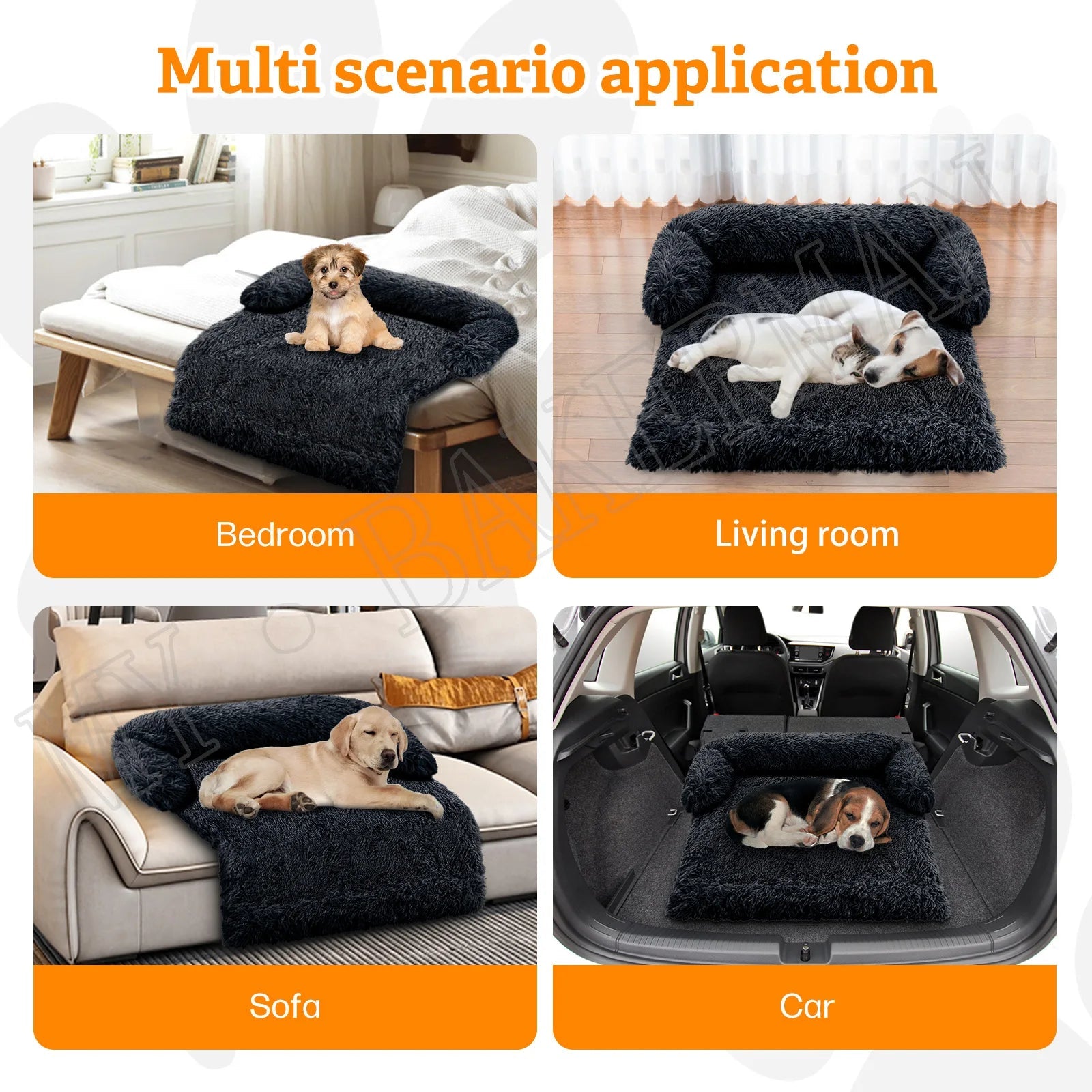 Washable Calming Dog Bed Sofa (S-XXL) | Warm Furniture Protector Mat & Soft Pet Nest for Large & Small Dogs Name to come later