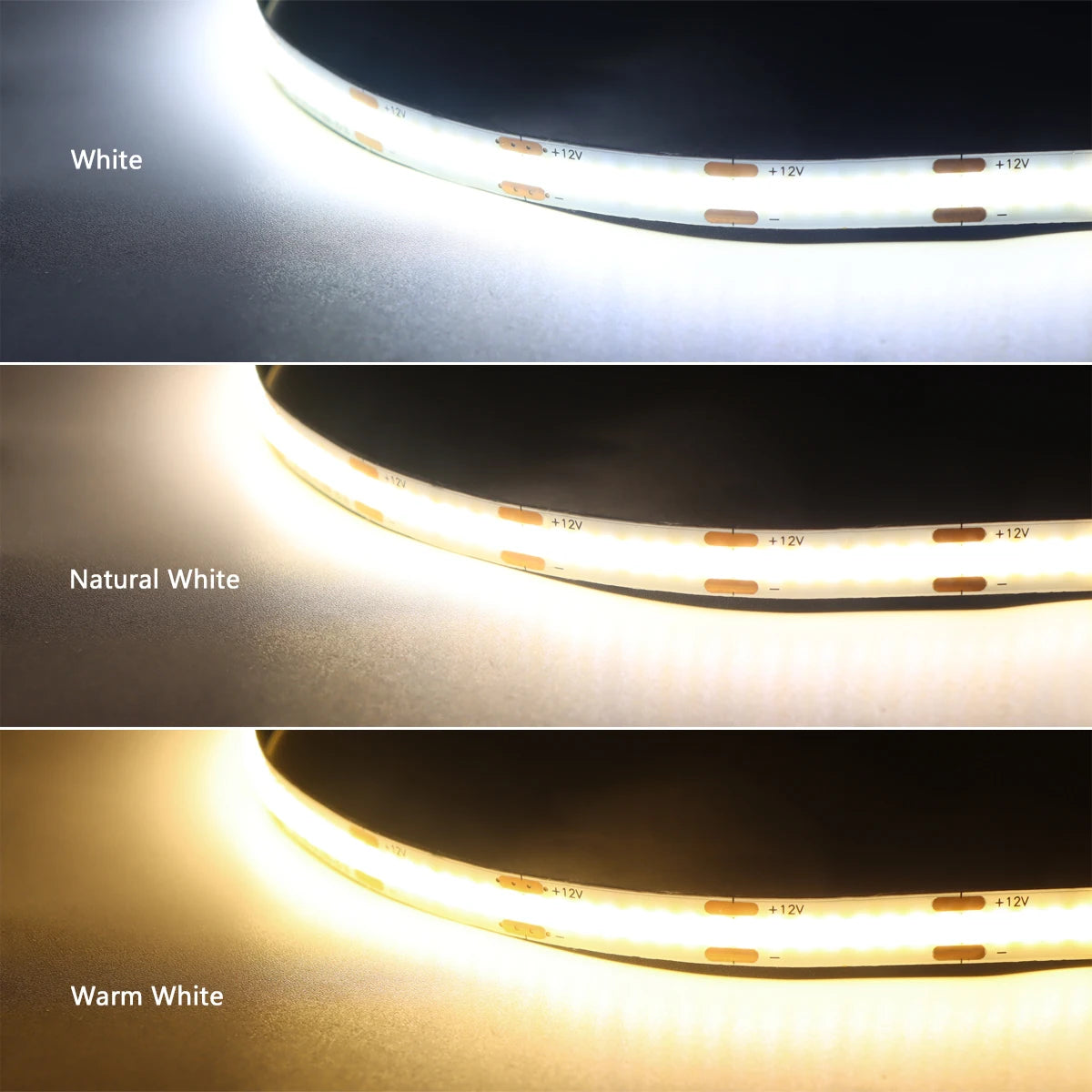 Penetrable Touch Sensor COB LED Strip Light, Hidden Dimmable Under Cabinet Lighting for Wood/Glass, 320Leds/m Name to come later