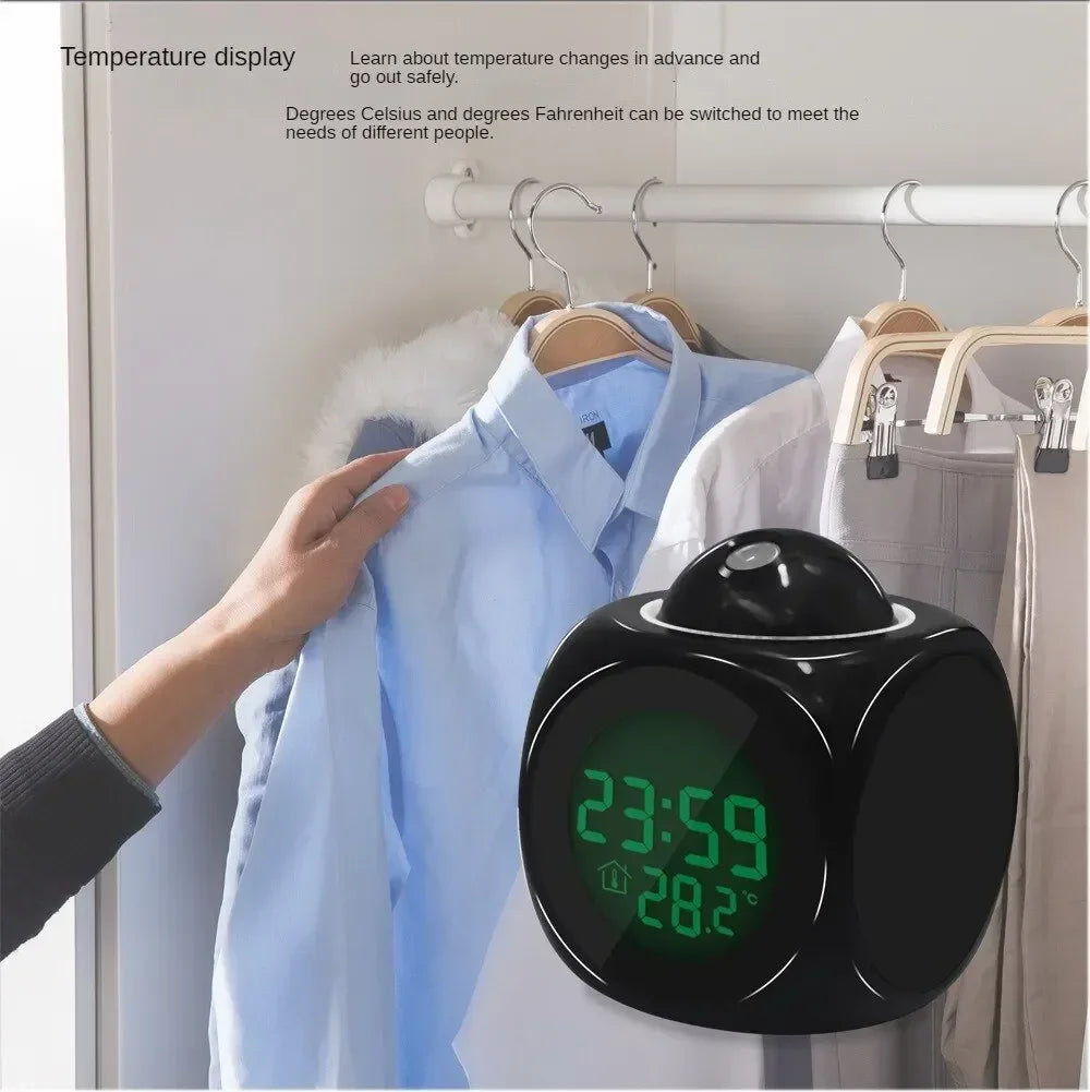 Projection Alarm Clock Ceiling Display Snooze Desk Table Clock Voice Multifunction Digital Projection Clock Temperature Displ Name to come later