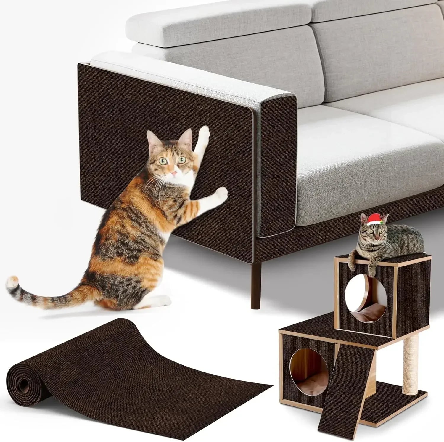 Self-Adhesive Cat Scratching Mat for Sofa Protection | DIY Cut-to-Fit Anti-Scratch Carpet & Cat Scratch Board Name to come later