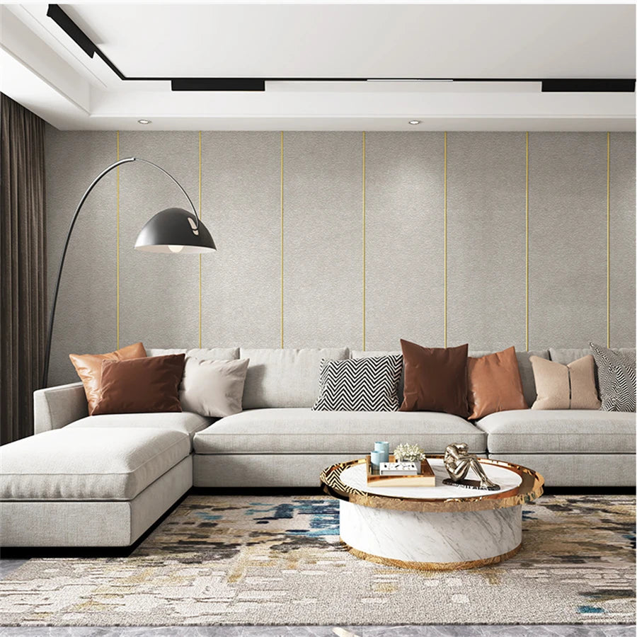 Linen Texture 3D Foam Wall Panels Peel and Stick – Solid Color, Waterproof PVC Wallpaper for Home Renovation Name to come later