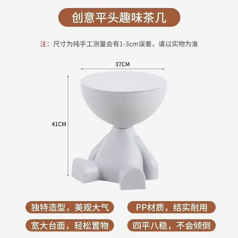 Light Luxury Cartoon Sofa Edge Table Creative Flat Head Coffee Table Small Household Plastic Coffee Table Furniture Side Table Name to come later