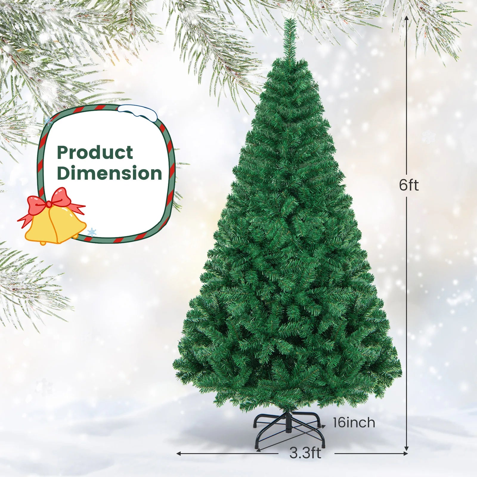6Ft Artificial PVC Christmas Tree W/Stand Holiday Season Outdoor Green Dragon Crest Co