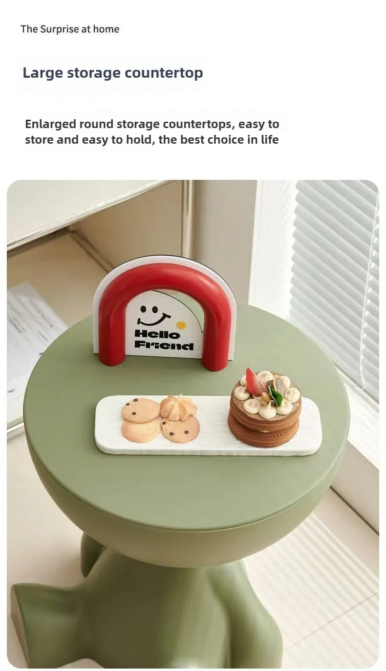 Light Luxury Cartoon Sofa Edge Table Creative Flat Head Coffee Table Small Household Plastic Coffee Table Furniture Side Table Name to come later