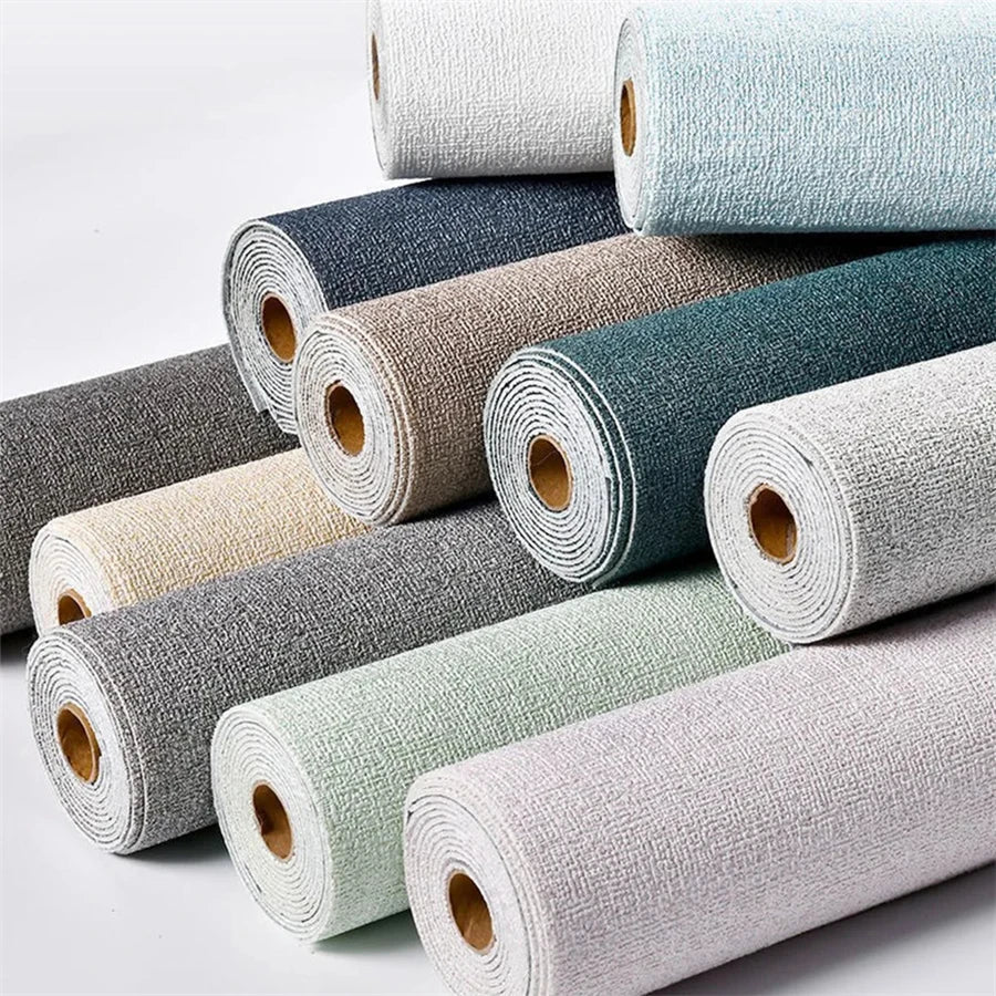 Linen Texture 3D Foam Wall Panels Peel and Stick – Solid Color, Waterproof PVC Wallpaper for Home Renovation Name to come later
