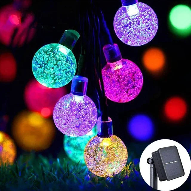Solar Powered Crystal Globe LED String Lights | IP65 Waterproof | 8 Modes for Garden & Christmas Decor Name to come later
