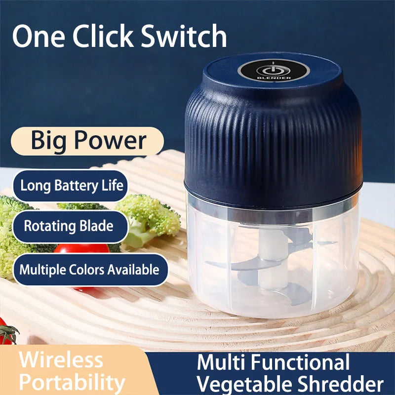 Mini Wireless Electric Food Chopper (250ml) | USB Rechargeable Garlic Crusher & Portable Vegetable Mincer for Kitchen Gadgets Name to come later