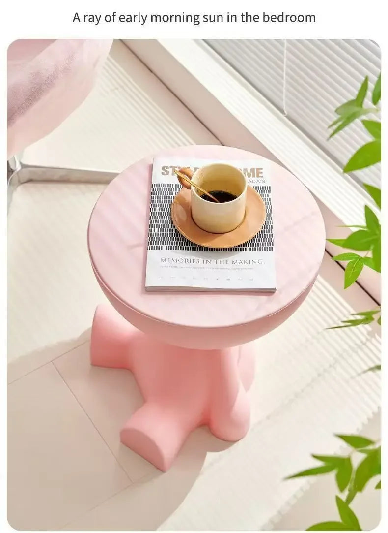 Light Luxury Cartoon Sofa Edge Table Creative Flat Head Coffee Table Small Household Plastic Coffee Table Furniture Side Table Name to come later
