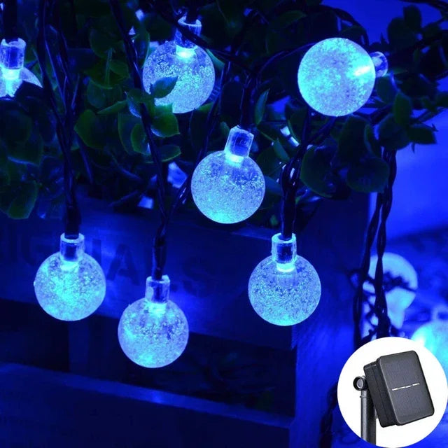 Solar Powered Crystal Globe LED String Lights | IP65 Waterproof | 8 Modes for Garden & Christmas Decor Name to come later