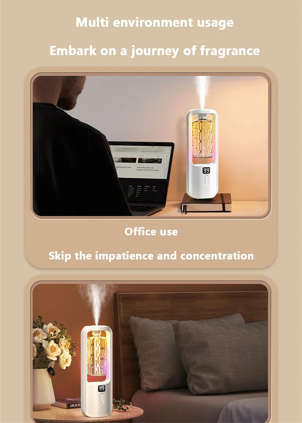 Wall Mounted Aroma Diffuser (50ml) with Time Setting | Electric Essential Oil Diffuser & Air Purifying Fragrance Machine Name to come later
