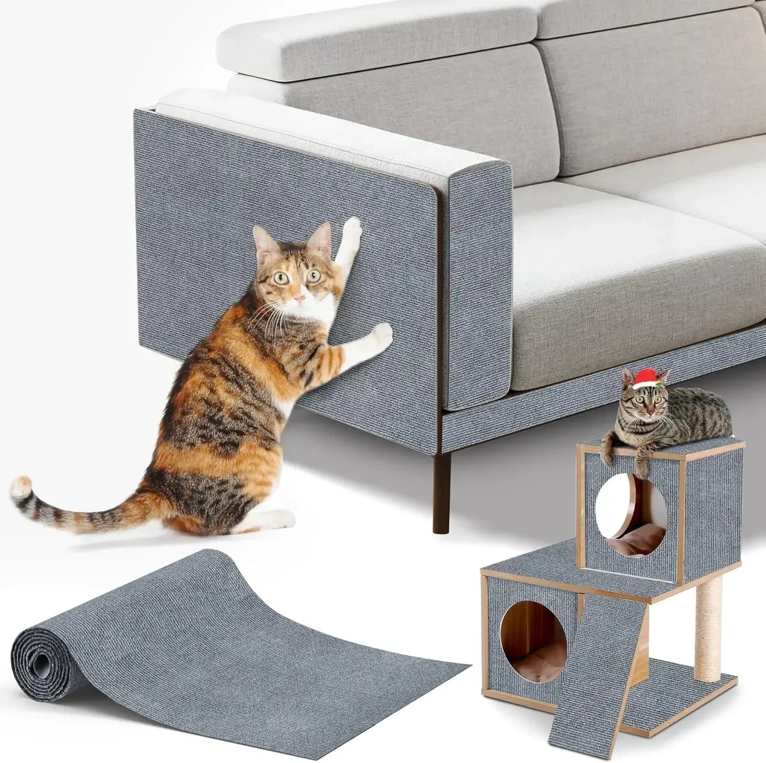 Self-Adhesive Cat Scratching Mat for Sofa Protection | DIY Cut-to-Fit Anti-Scratch Carpet & Cat Scratch Board Name to come later