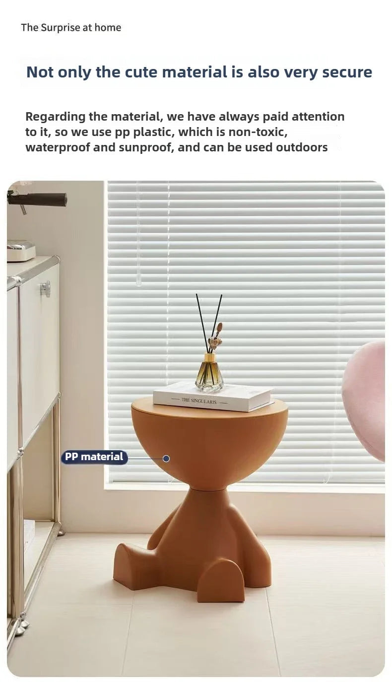 Light Luxury Cartoon Sofa Edge Table Creative Flat Head Coffee Table Small Household Plastic Coffee Table Furniture Side Table Name to come later