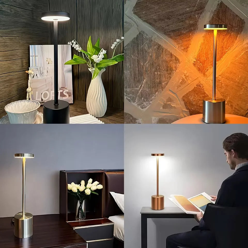 Modern Metal Touch Desk Lamp | 3-Color Adjustable, USB Rechargeable Bedside Light Name to come later