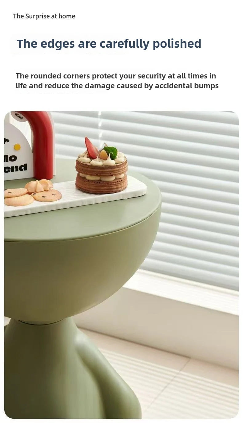 Light Luxury Cartoon Sofa Edge Table Creative Flat Head Coffee Table Small Household Plastic Coffee Table Furniture Side Table Name to come later