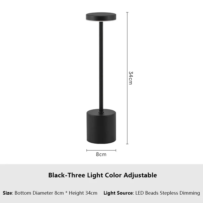 Modern Metal Touch Desk Lamp | 3-Color Adjustable, USB Rechargeable Bedside Light Name to come later