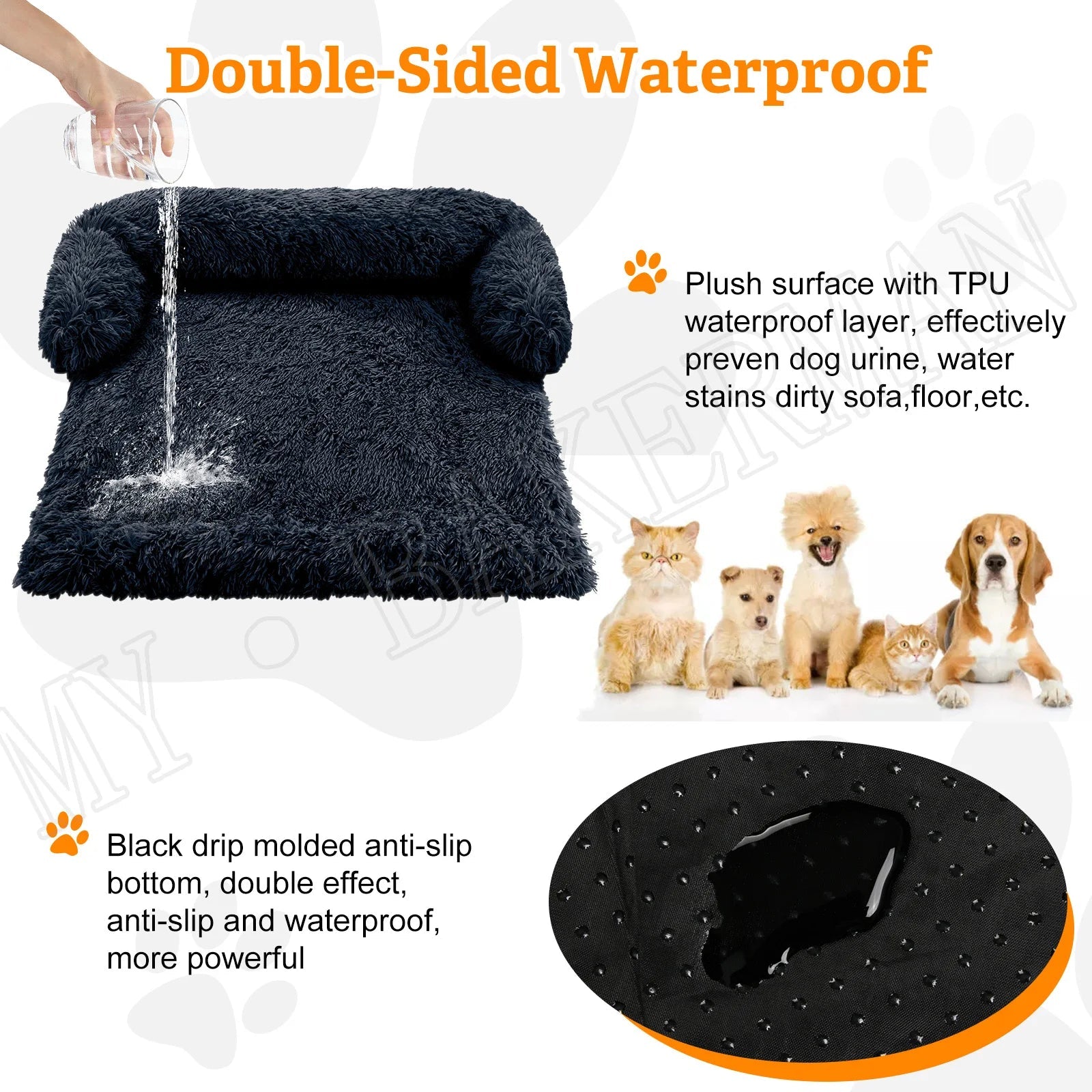 Washable Calming Dog Bed Sofa (S-XXL) | Warm Furniture Protector Mat & Soft Pet Nest for Large & Small Dogs Name to come later
