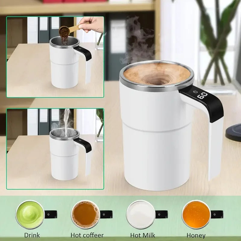 Smart coffee mixing cup LED display|USB charging|magnetic mixing function Name to come later