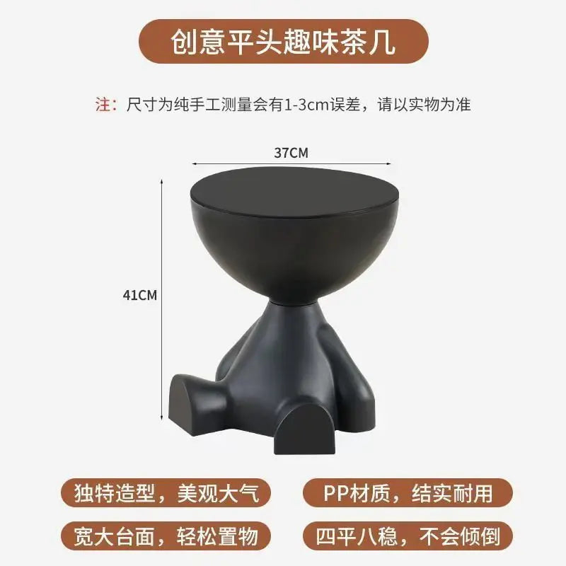 Light Luxury Cartoon Sofa Edge Table Creative Flat Head Coffee Table Small Household Plastic Coffee Table Furniture Side Table Name to come later