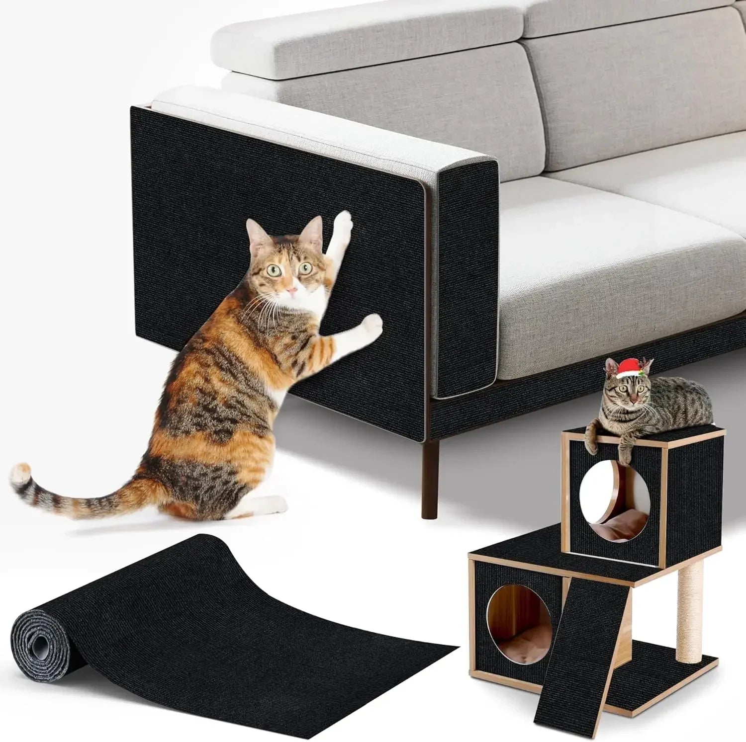 Self-Adhesive Cat Scratching Mat for Sofa Protection | DIY Cut-to-Fit Anti-Scratch Carpet & Cat Scratch Board Name to come later