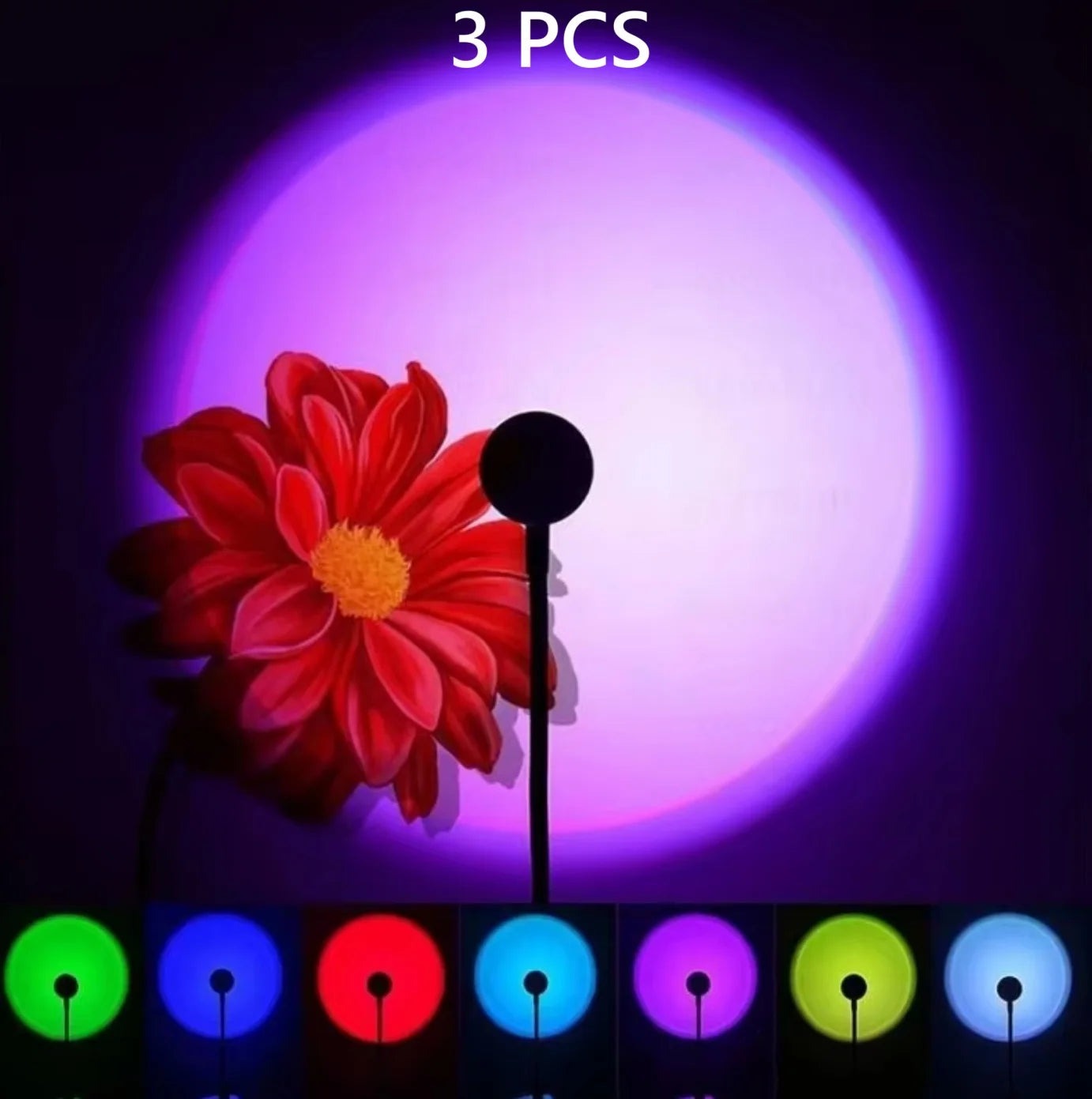 USB Sunset Projector Lamp - LED Rainbow & Neon Night Light for Room Decor & Photography Name to come later