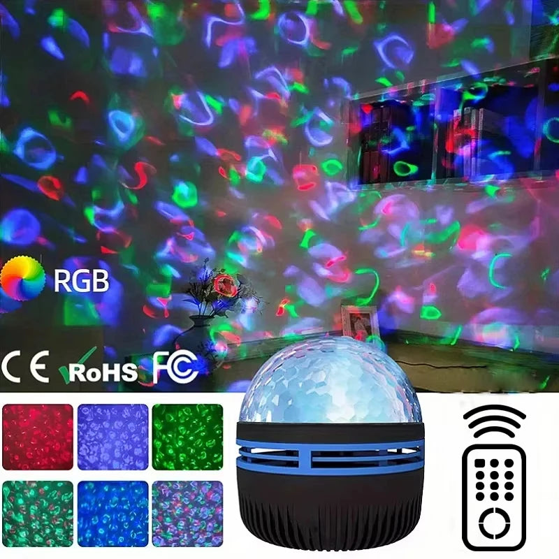 Starry Sky Projector with Water Wave Effect - 7 Color LED Night Light for Bedroom Name to come later